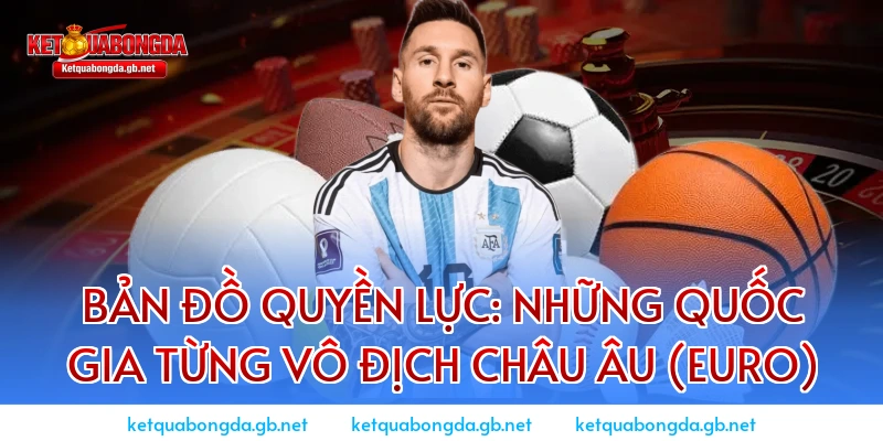 Bản đồ quyền lực: Những quốc gia từng vô địch châu Âu (Euro)