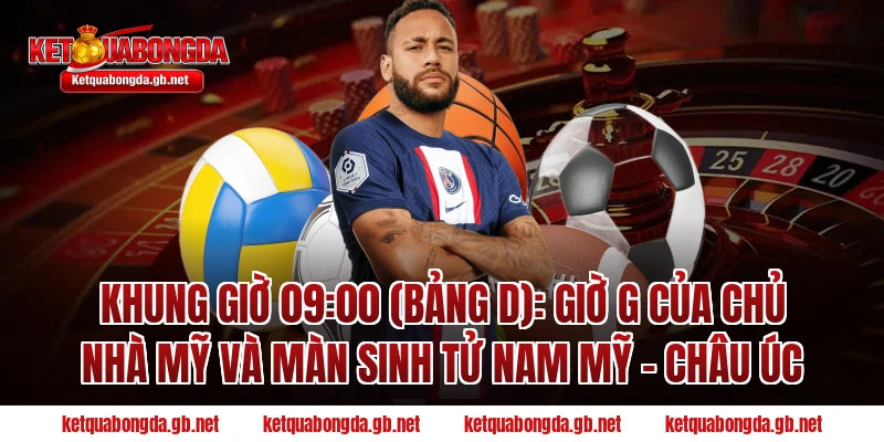 Khung giờ 09:00 (Bảng D): Giờ G của chủ nhà Mỹ và màn sinh tử Nam Mỹ - Châu Úc