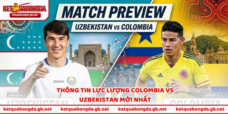 Thông tin lực lượng Colombia vs Uzbekistan mới nhất